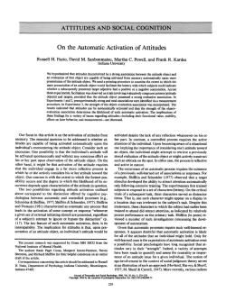 On the Automatic Activation of Attitudes