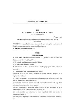 THE CANTONMENTS PURE FOOD ACT, 1966