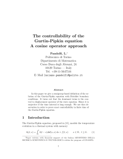 The controllability of the Gurtin-Pipkin equation A cosine operator