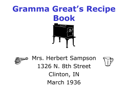 Gramma Great`s Recipe Book