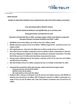 Retelit 2016 Results DEF