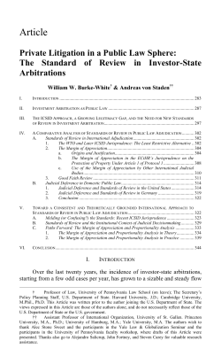 Private Litigation in a Public Law Sphere:The Standard of Review in