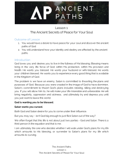 Lesson 1 The Ancient Secrets of Peace for Your Soul