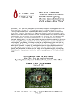 Interview with the Sheikh Abu Baker Ba`ashir Regarding Obama`s