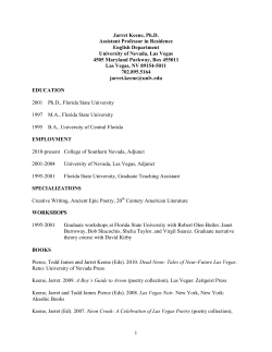 Curriculum Vitae - University of Nevada, Las Vegas