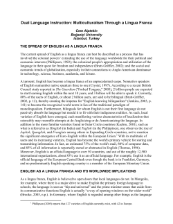The spread of English as an international language and its