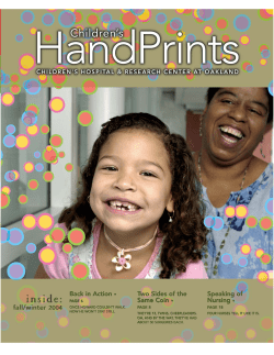 Handprints - Fall 2004 - Children`s Hospital Oakland