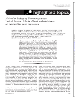 Invited Review: Effects of heat and cold stress on mammalian gene