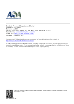 Symbolic Power and Organizational Culture