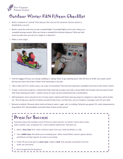 Outdoor Winter FUN Fifteen Checklist Dress for Success