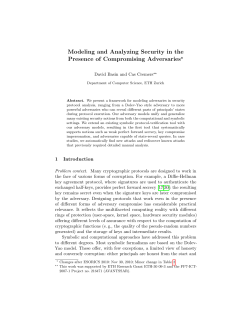 Modeling and Analyzing Security in the Presence of Compromising