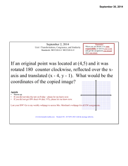 If an original point was located at (4,5) - Dr. Bowie`s Class