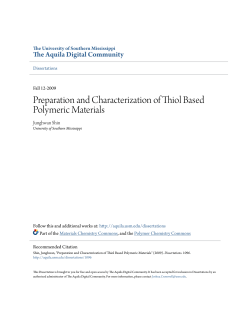 preparation and characterization of thiol based polymeric materials