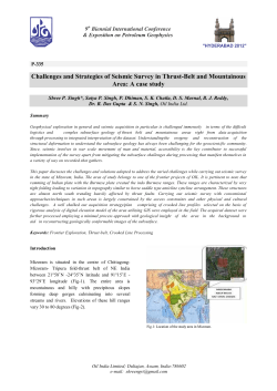 Challenges and Strategies of Seismic Survey in Thrust