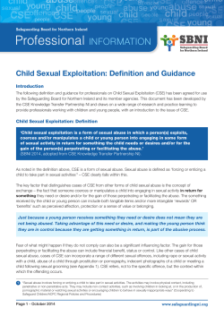 Child Sexual Exploitation: Definition and Guidance