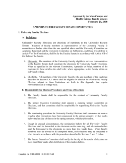 2008 Appendix to the Faculty Senate Constitution