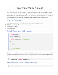 CONSTRUCTOR IN C SHARP - IDC