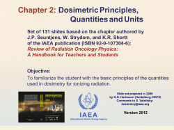 Dosimetric Principles, Quantities and Units