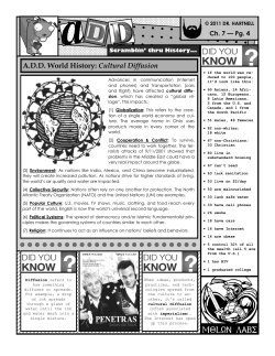 A.D.D. World History: Cultural Diffusion