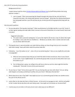Acts 2:42-47 Community Group Questions Background and intro