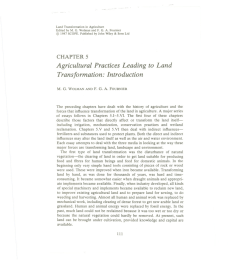 5. Agricultural Practices Leading to Land Transformation: Introduction