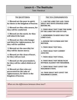 Lesson 6 &ndash; The Beatitudes