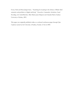 Evans, Nick and Hans-J&uuml;rgen Sasse. &ldquo;Searching for meaning in the