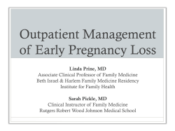 Outpatient Management of Early Pregnancy Loss