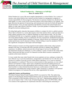 School Foodservice – Outsource or Self-Op?