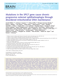 Mutations in the SPG7 gene cause chronic progressive external