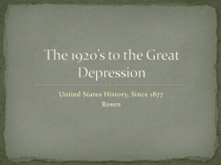 The 1920`s to the Great Depression