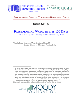 presidential work in the 100 days