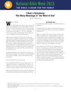 I Hear a Symphony: The Many Meanings of &ldquo;the Word of God&rdquo;