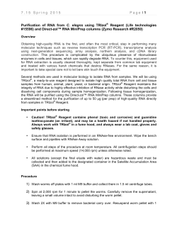 RNA Extraction - MIT OpenCourseWare