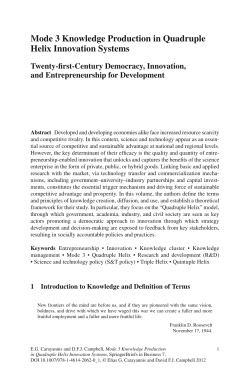 Mode 3 Knowledge Production in Quadruple Helix