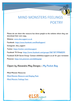Mind Monsters poetry booklet