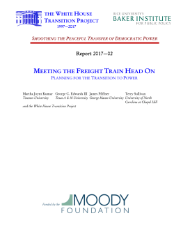 Meeting the Freight Train - White House Transition Project