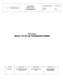 Thunderstorm Procedures