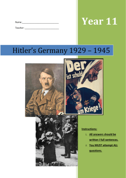 Hitler`s Germany 1929 &ndash; 1945
