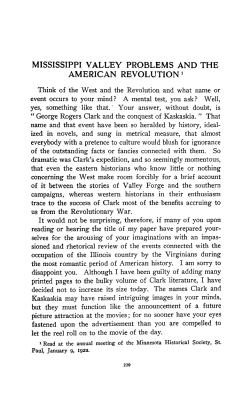 Mississippi Valley problems and the American