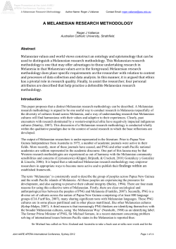 A Melanesian research methodology
