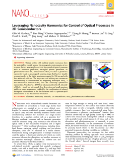 Leveraging Nanocavity Harmonics for Control of