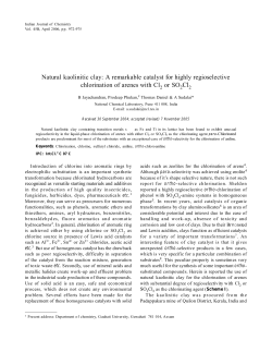 Natural kaolinitic clay: A remarkable catalyst for highly regioselective