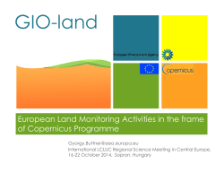 European Land Monitoring Activities in the frame of Copernicus