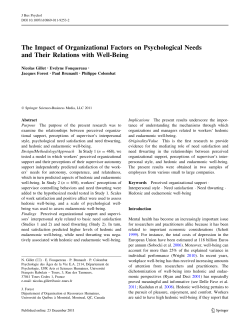 The Impact of Organizational Factors on Psychological