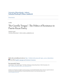 The Guerilla Tongue": The Politics of Resistance in Puerto Rican