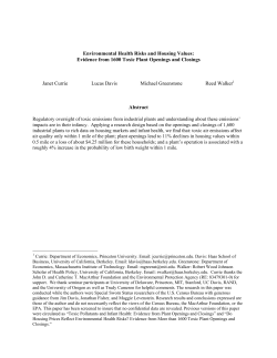 Environmental Health Risks and Housing Values