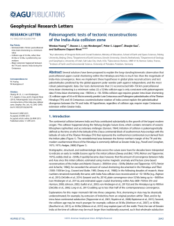 Paleomagnetic tests of tectonic reconstructions of the India
