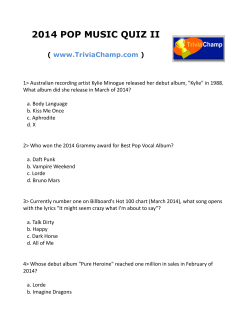 2014 pop music quiz ii