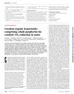 Covalent organic frameworks comprising cobalt porphyrins for